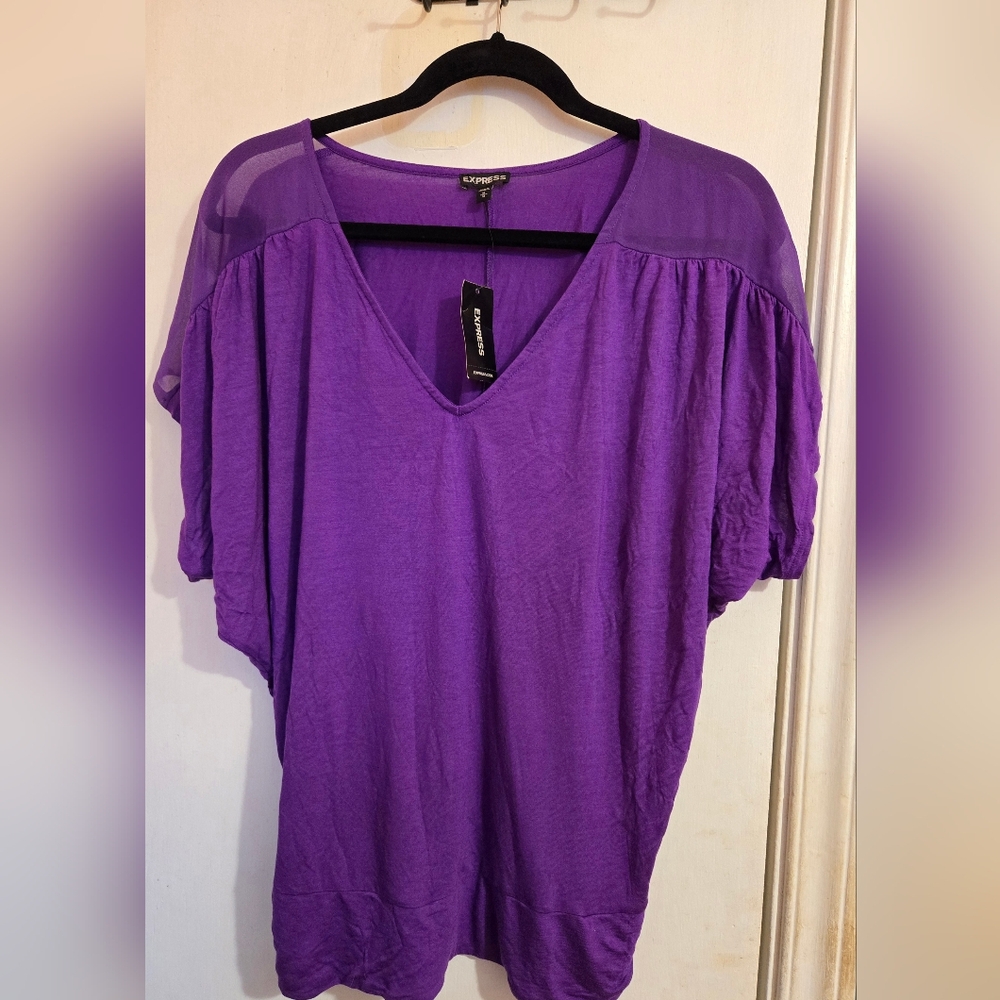 Express Women's Purple Top Size Medium